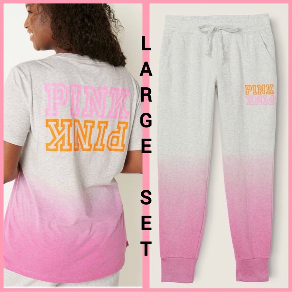 NWT VS PINK Ombre T-Shirt and Sweatpants Set